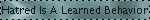 hatred is a learned behavior