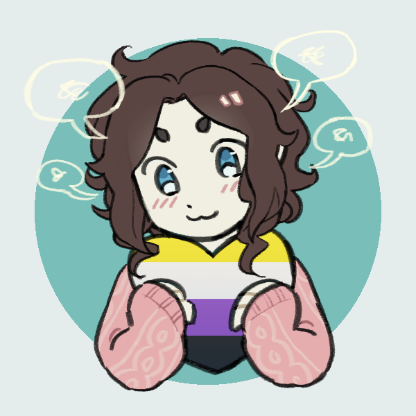 androgynous person holding nonbinary pride heart