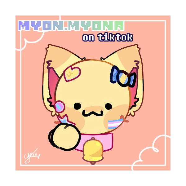 yellow cat emoji wearing stickers on face and pink collar with bell